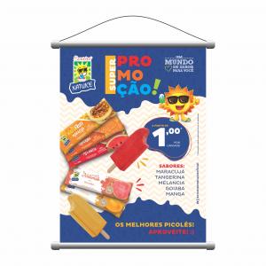 Mini Banner 440g - Produção 24h (SP Capital) 20x30 cm Lona 440g 4x0 (Frente  colorido) Bastão e Cordão - Mediatall Gráfica Ltda.