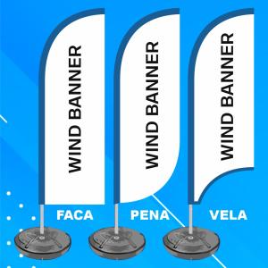 Wind Banner Micro Fibra 60x2000mm   Impressão Sublimática HD 